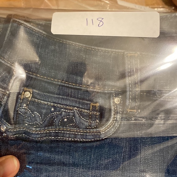 WHBM Jean Mini Skirt With Jeweled Embellishments Western Concert Country Size 0 - Picture 10 of 10